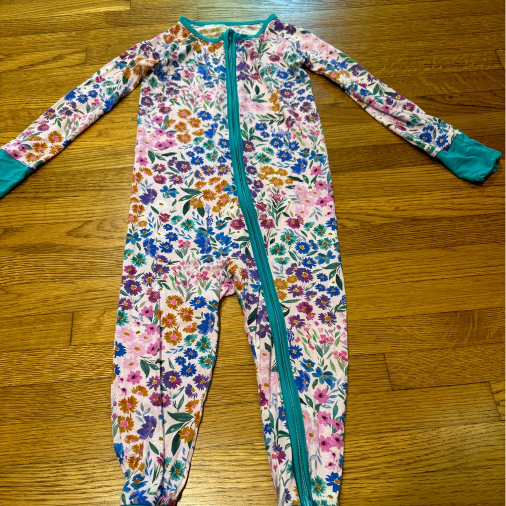 Little Sleepies zippy sweet pea floral retired print